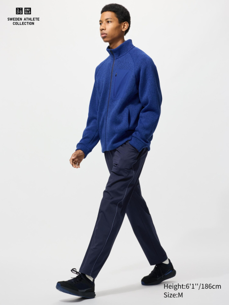 Вязаная толстовка на молнии UNIQLO внутри с экомехом 1159859729 (Синий M)