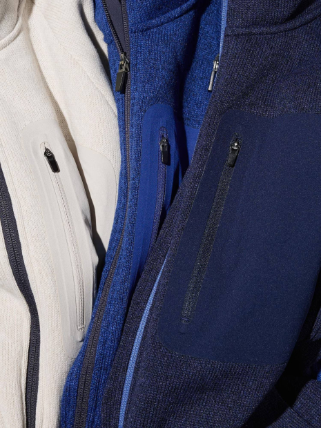 Вязаная толстовка на молнии UNIQLO внутри с экомехом 1159859729 (Синий M)