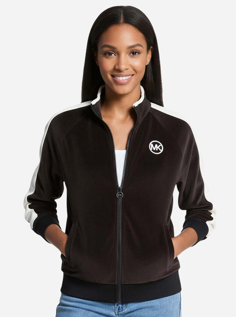 Женская велюровая толстовка Michael Kors 1159860108 (Черный/Белый XS)