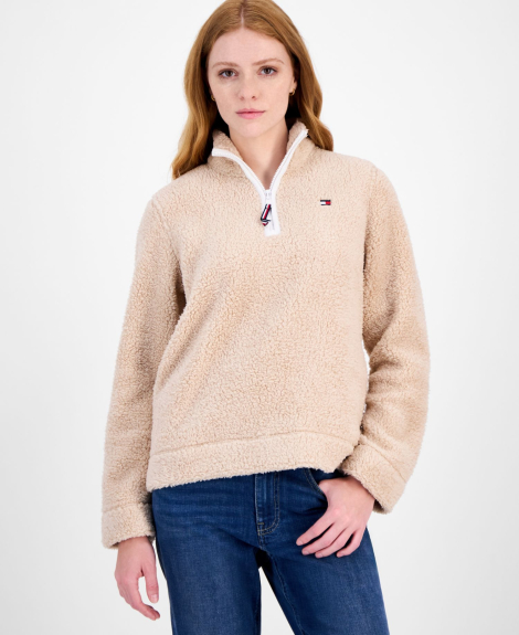 Женская толстовка Tommy Hilfiger из шерпы 1159862411 (Бежевый L)