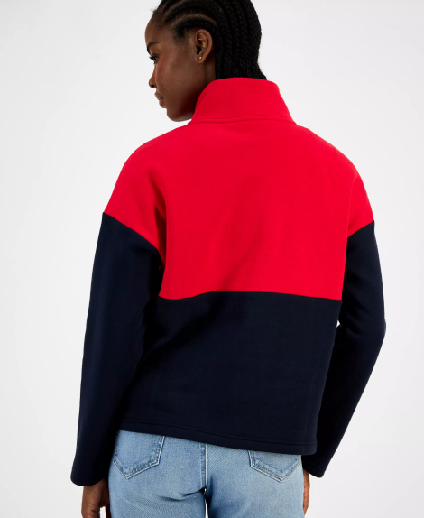 Женская толстовка Tommy Hilfiger с полумолнией 1159862518 (Синий/Красный XL)