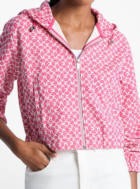 Женская легкая куртка  Michael Kors с капюшоном 1159864104 (Розовый S)