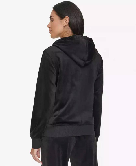 Женская велюровая толстовка Calvin Klein на молнии 1159864959 (Черный S)