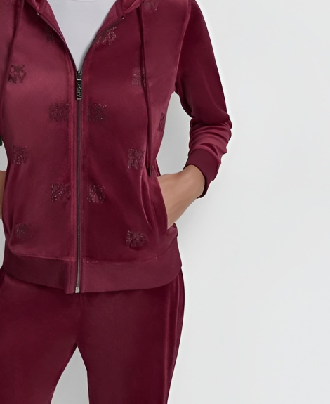 Толстовка жіноча DKNY з логотипом зі страз 1160326900 (Бордовий S)