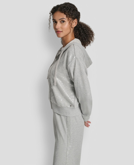 Женская толстовка DKNY с пайетками 1160867298 (Серый XL)