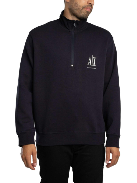 Толстовка чоловіча Armani Exchange на напівблискавці 1162477513 (Синій XXL)