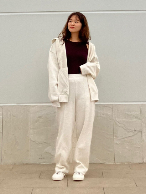 Толстовка на молнии UNIQLO с капюшоном 1162803211 (Молочный XXL)