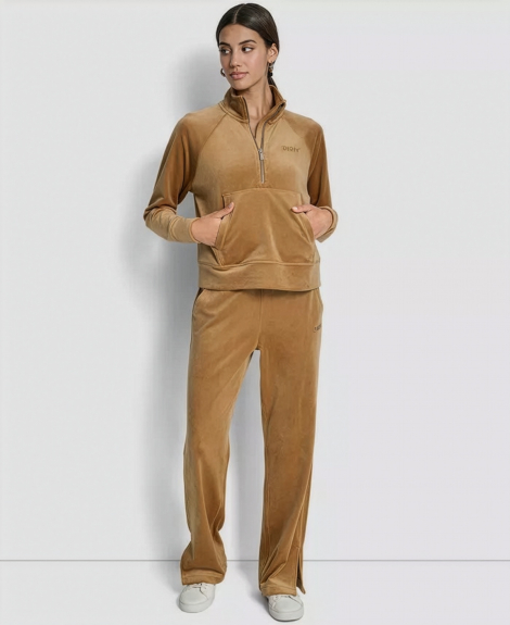Женская велюровая толстовка DKNY 1162838475 (Коричневый L)