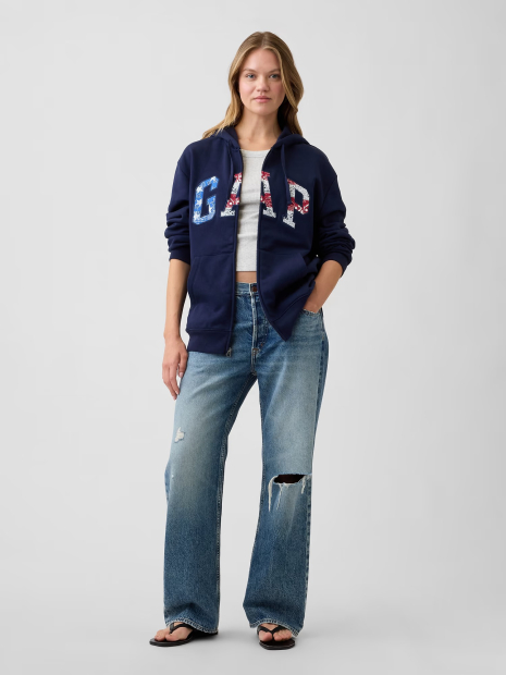 Толстовка на флисе GAP с логотипом 1162935277 (Синий L)