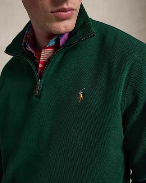 Толстовка чоловіча Polo Ralph Lauren кофта на напівблискавці 1163112223 (Зелений XXL)