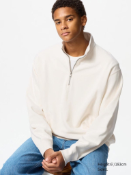 Стильная толстовка UNIQLO c полумолнией 1159839871 (Молочный 3XL)
