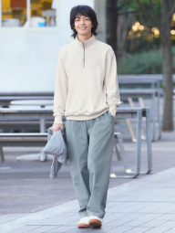Стильна толстовка UNIQLO з напівблискавкою 1159839871 (Молочний 3XL)