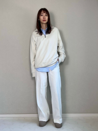 Стильна толстовка UNIQLO з напівблискавкою 1159839871 (Молочний 3XL)