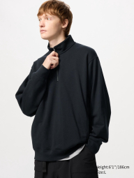 Стильная толстовка UNIQLO c полумолнией 1159839991 (Черный L)