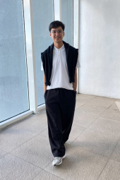 Стильная толстовка UNIQLO c полумолнией 1159839991 (Черный L)