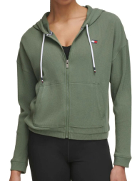 Женская толстовка с капюшоном Tommy Hilfiger на молнии 1159840441 (Зеленый L)