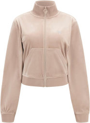 Толстовка жіноча Guess велюрова кофта на блискавці 1159840506 (Бежевий XS)