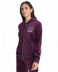 Толстовка жіноча велюрова Calvin Klein зі стразами 1159841359 (Фіолетовий S)