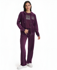Толстовка жіноча велюрова Calvin Klein зі стразами 1159841359 (Фіолетовий S)