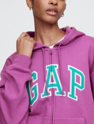 Женская толстовка на флисе GAP кофта с капюшоном на молнии 1159842149 (Розовый M)