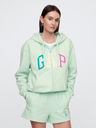 Женская толстовка на флисе GAP кофта с капюшоном на молнии 1159843522 (Зеленый L)