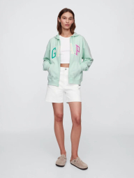 Толстовка жіноча на флісі GAP кофта з капюшоном на блискавці 1159843925 (Зелений XL)