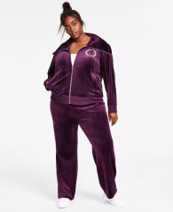 Женская велюровая толстовка Calvin Klein на молнии 1159844180 (Фиолетовый 2X)