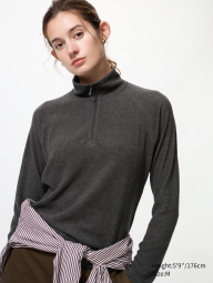 Толстовка флісова UNIQLO з напівблискавкою 1159854533 (Сірий M)