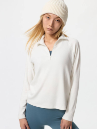 Толстовка флісова UNIQLO з напівблискавкою 1159856100 (Білий S)