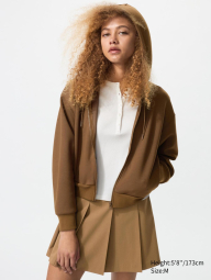 Толстовка на блискавці DRY UNIQLO з капюшоном 1159856199 (Коричневий S)
