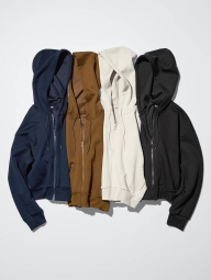 Толстовка на блискавці DRY UNIQLO з капюшоном 1159856199 (Коричневий S)