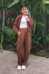 Толстовка на блискавці DRY UNIQLO з капюшоном 1159856199 (Коричневий S)