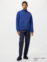 Вязаная толстовка на молнии UNIQLO внутри с экомехом 1159859729 (Синий M)