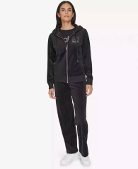 Женская велюровая толстовка Calvin Klein на молнии 1159864959 (Черный S)