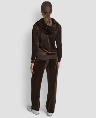 Женская велюровая толстовка DKNY с логотипом из страз 1161035671 (Коричневый M)