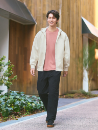 Толстовка на молнии UNIQLO с капюшоном 1162803211 (Молочный XXL)