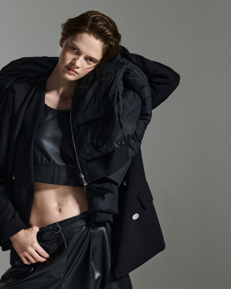 Женский топ Armani Exchange из экокожи 1159834153 (Черный S)