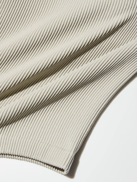 Еластичний топ у рубчик UNIQLO зі вшитими чашками 1159843415 (Бежевий S)