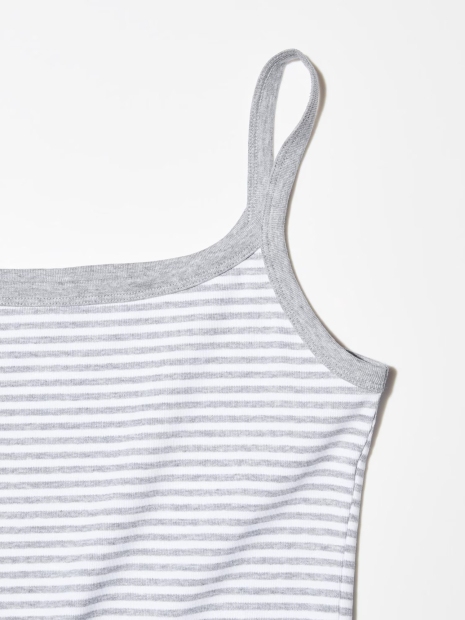 Женский топ UNIQLO укороченная майка 1159844521 (Белый/Серый XXL)