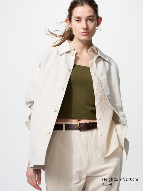 Женская майка со вшитыми чашками Uniqlo AIRism топ 1159848373 (Оливковый XS)