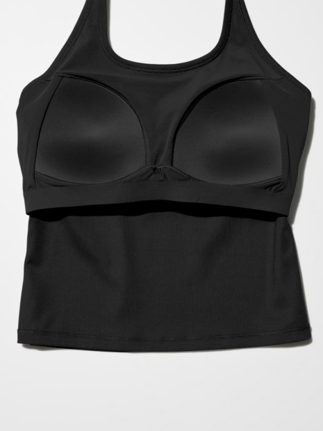 Женский топ-халтер UNIQLO AIRism со вшитыми чашками 1159848386 (Черный L)