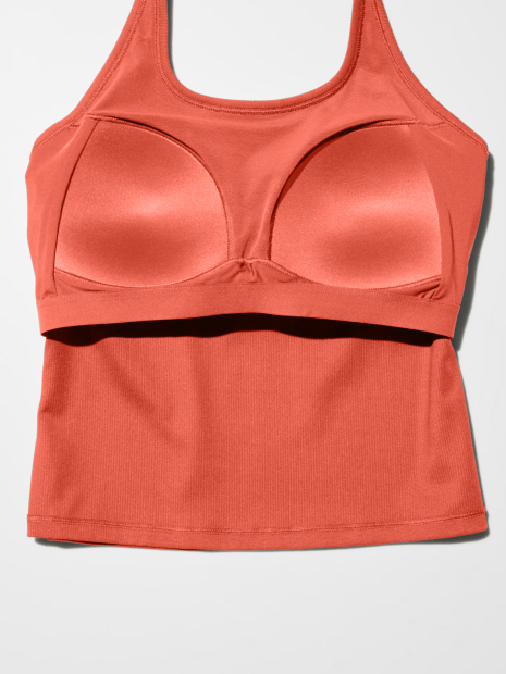Женский топ-халтер UNIQLO AIRism со вшитыми чашками 1159848387 (Оранжевый L)