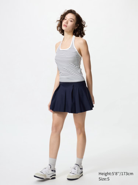 Женский топ-халтер UNIQLO со вшитыми чашками 1159848389 (Черный/Белый XXL)