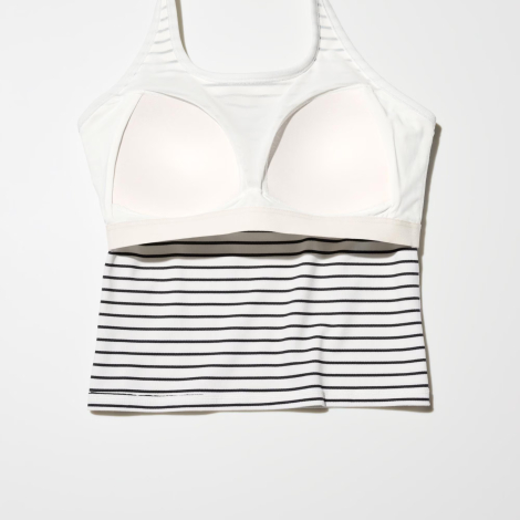 Женский топ-халтер UNIQLO со вшитыми чашками 1159848389 (Черный/Белый XXL)