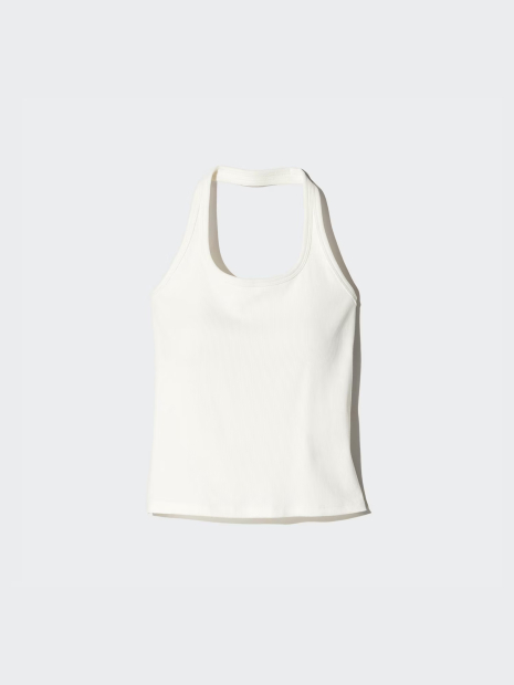 Женский топ-халтер UNIQLO AIRism со вшитыми чашками 1159849096 (Белый XL)