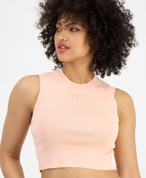 Вязаный топ GUESS со стразами 1159850404 (Розовый XL)