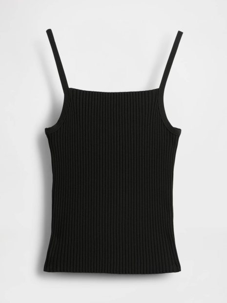 Вузький еластичний топ GAP в рубчик 1159850405 (Чорний M)