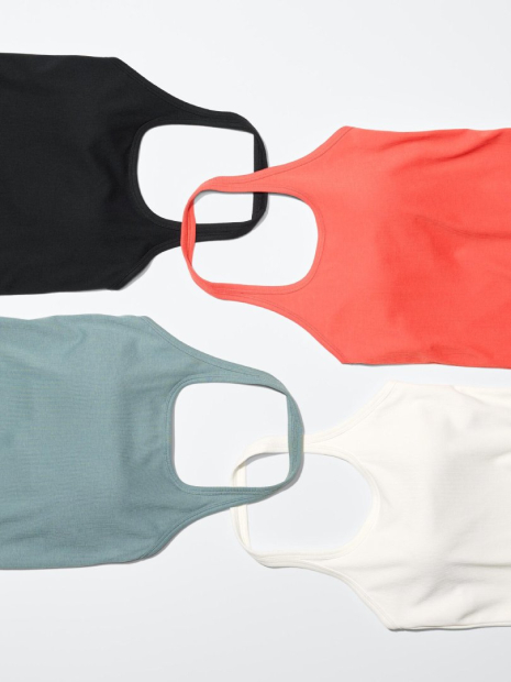 Женский топ-халтер UNIQLO AIRism со вшитыми чашками 1159850561 (Зеленый L)