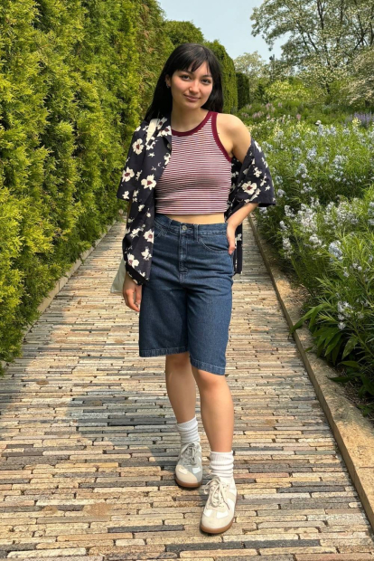 Женский топ в полоску UNIQLO со вшитыми чашками 1159854622 (Бордовый M)