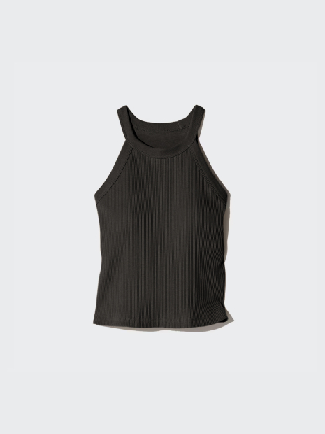 Женский топ-халтер UNIQLO со вшитыми чашками 1159856878 (Черный S)